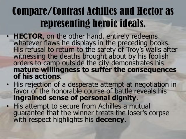 What are the differences and similarities between Achilles and Hector?