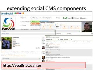 extending social CMS components




http://voa3r.cc.uah.es
 