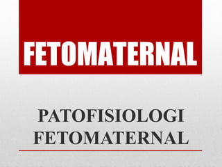 FETOMATERNAL
PATOFISIOLOGI
FETOMATERNAL
 