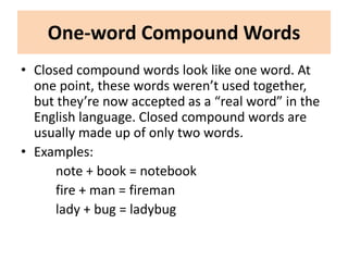 Understanding Compound Words: Types and Examples in English | PDF