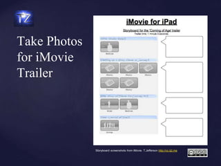 Take Photos
for iMovie
Trailer
Storyboard screenshots from iMovie. T.Jefferson http://cc.tj2.me
 