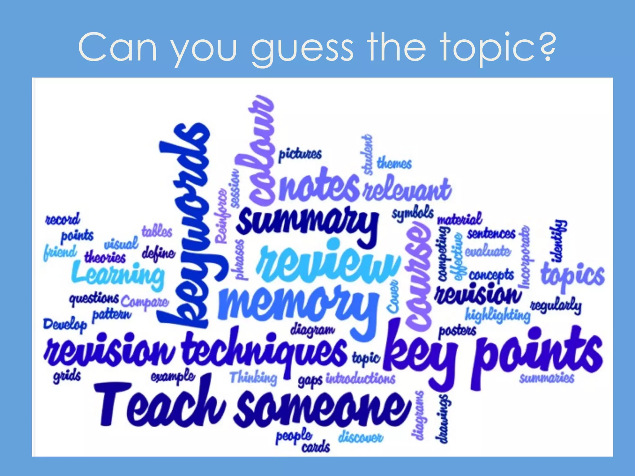 Can you guess the topic?
 