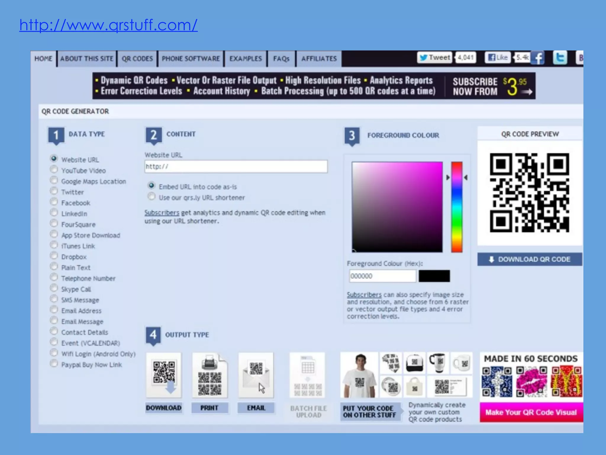 http://www.qrstuff.com/
 