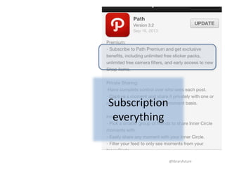 When trends
jump to
new areas.
Trend of auto
updates/uploads

@libraryfuture

 