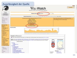 Zuverlässigkeit der Quelle




                             (15)
 