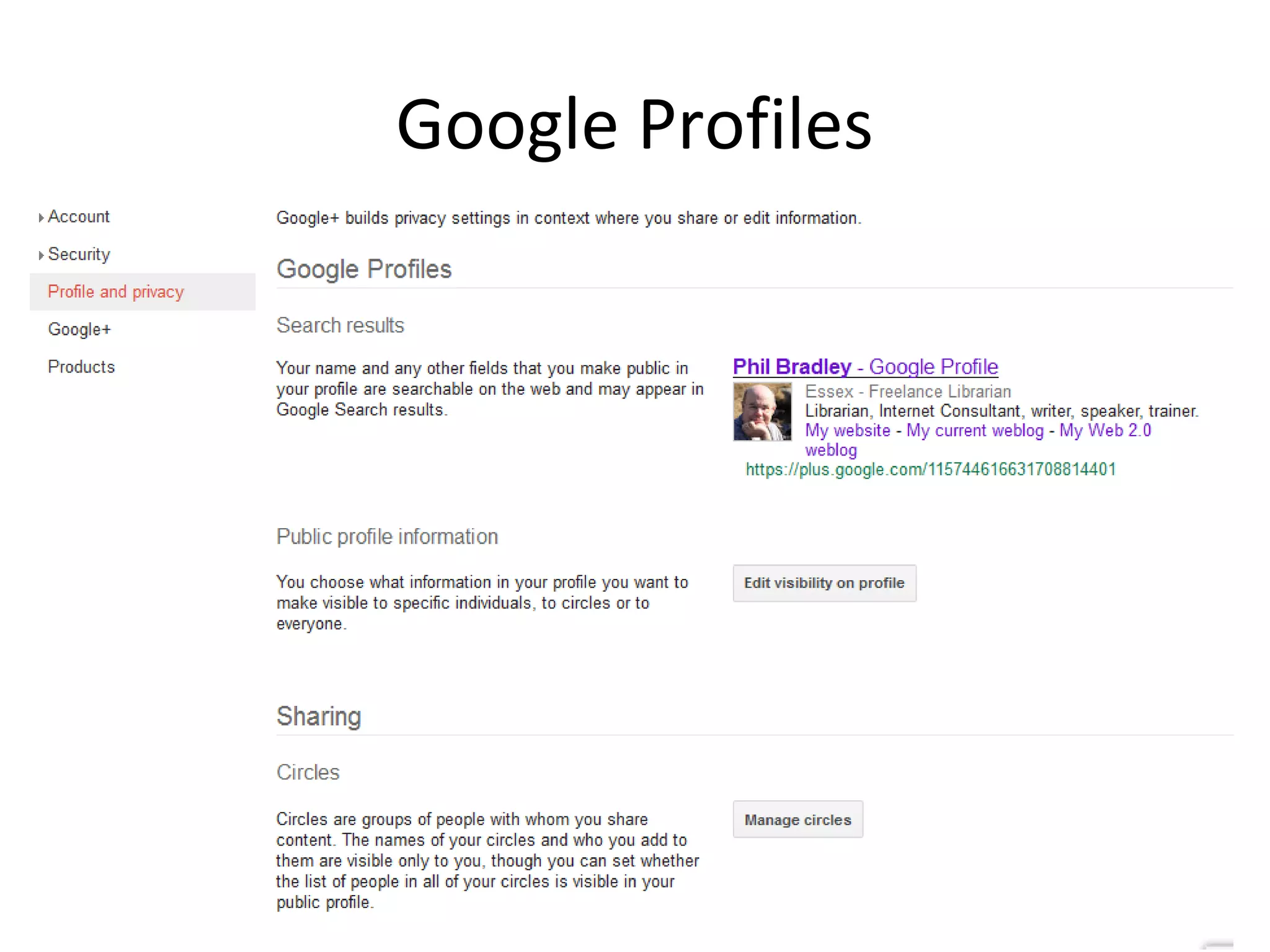 Google Profiles

 