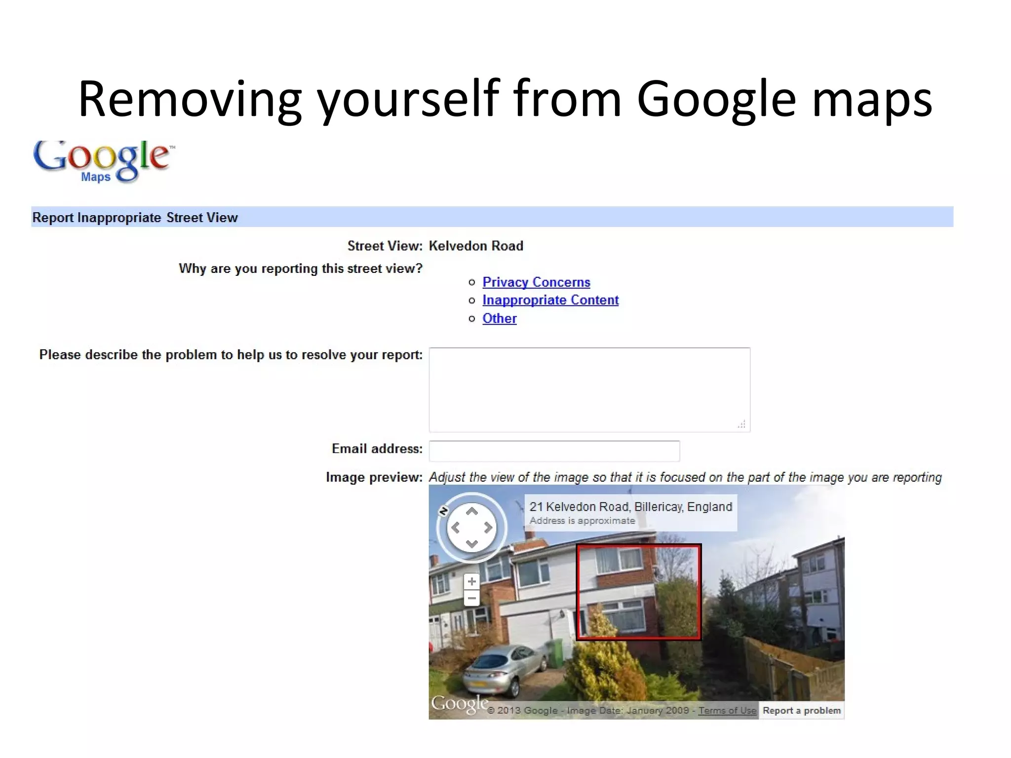 Removing yourself from Google maps

 