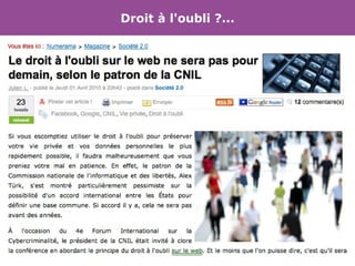 Droit à l'oubli ?... 