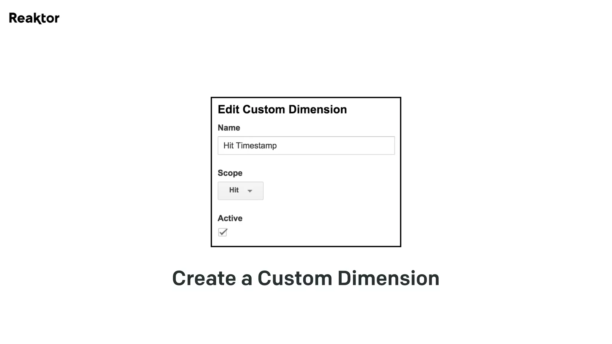 Create a Custom Dimension
 