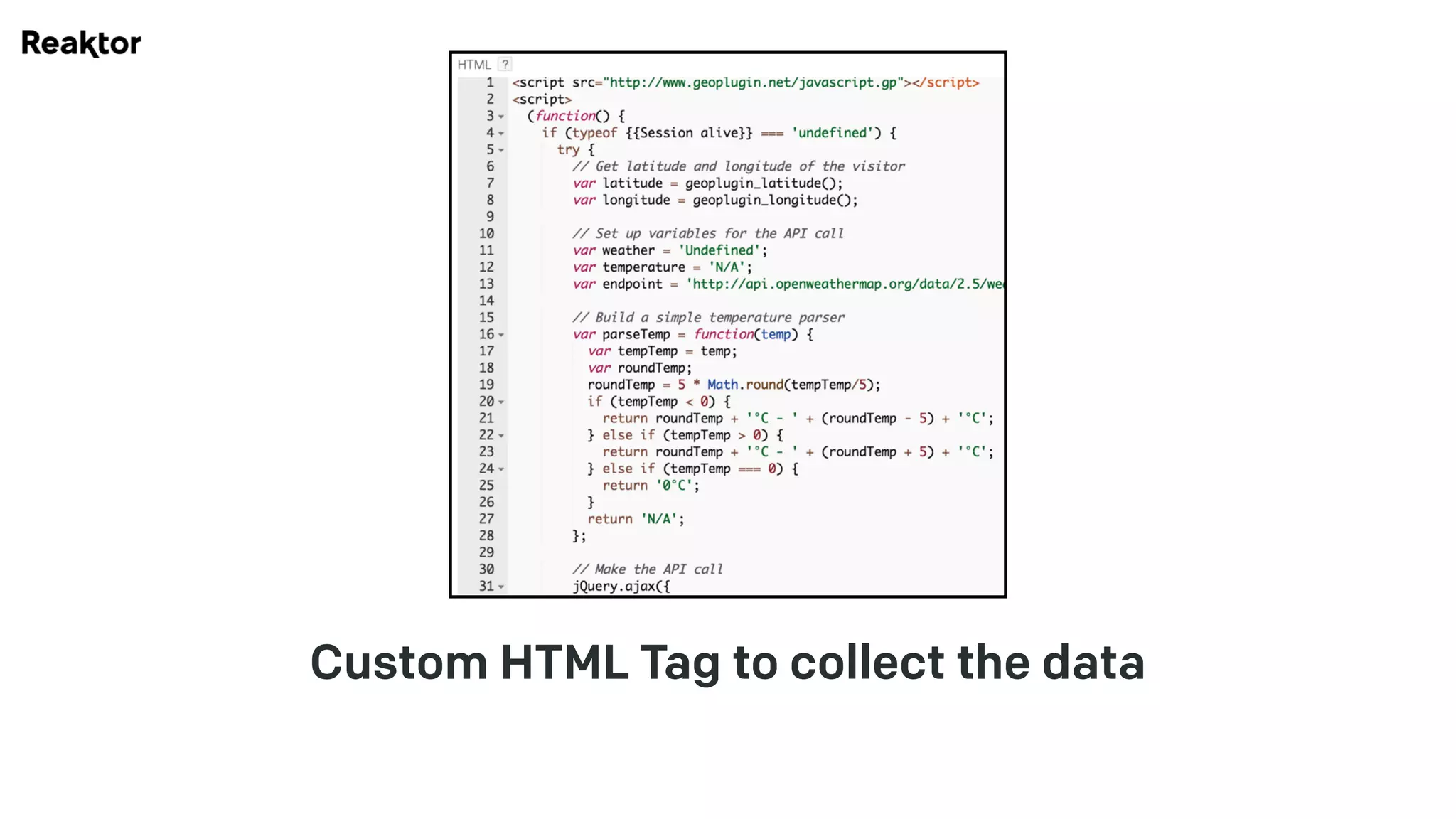 Custom HTML Tag to collect the data
 