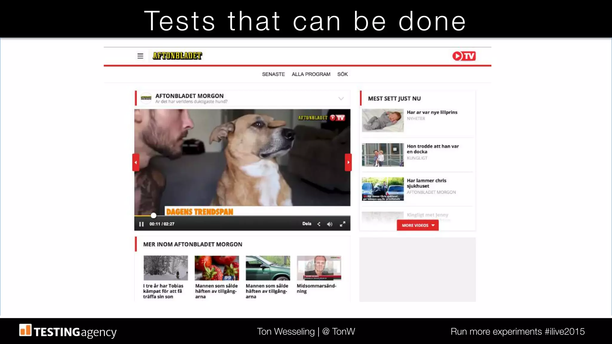 Ton Wesseling | @ TonW
 Run more experiments #ilive2015
Tests that can be done
 