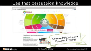 Ton Wesseling | @ TonW
 Run more experiments #ilive2015
Use that persuasion knowledge
Wheel-of-Persuasion.com
Resource & courses 
 