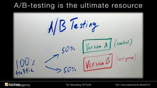 Ton Wesseling | @ TonW
 Run more experiments #ilive2015
A/B-testing is the ultimate resource
 