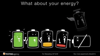 Ton Wesseling | @ TonW
 Run more experiments #ilive2015
What about your energy?
 