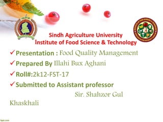 Food Quality Management Presentation Pptx