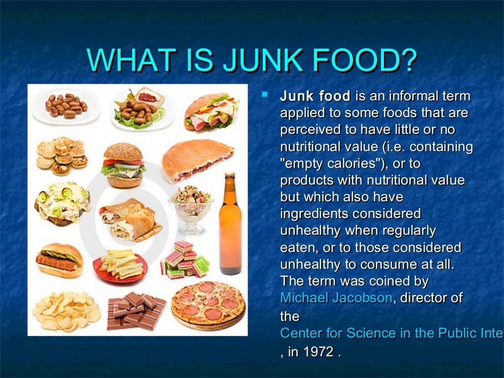 presentation on junk food and its harmful effects