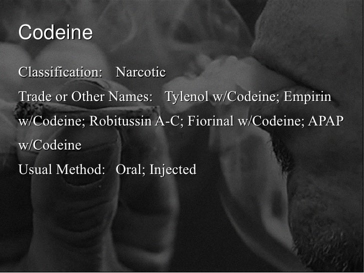 codeine drowsy effect