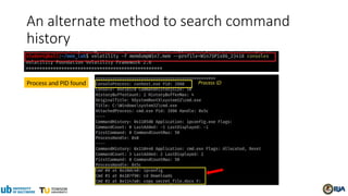 An alternate method to search command
history
Process and PID found
 