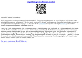 Illegal Immigration Problem Solution