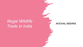 Illegal Wildlife
Trade in India
AVICHAL MISHRA
 