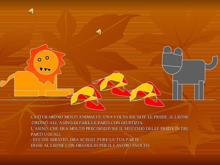 Il Leone L'asino E La Volpe