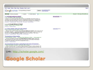 GoogleScholarLink: http://scholar.google.com/