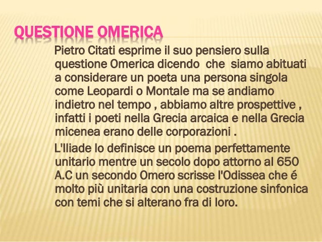 Che Cos è La Questione Omerica