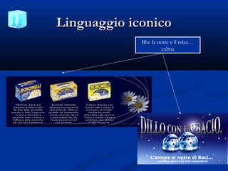 Linguaggio iconico
             Blu: la notte e il relax…
                       calma
 