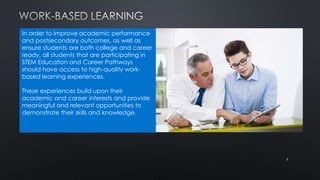 2
In order to improve academic performance
and post-secondary outcomes, as well as
ensure that students are both college a...