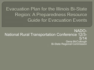 NADO-National 
Rural Transportation Conference 12/3- 
5/14 
Gena McCullough 
Bi-State Regional Commission 
 