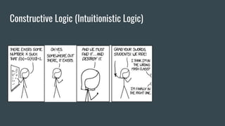 Constructive Logic (Intuitionistic Logic)
 