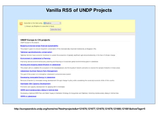 Vanilla RSS of UNDP Projects http://europeandcis.undp.org/home/rss?feed=projects&a=121676,121677,121678,121679,121680,121681&showTags=5 