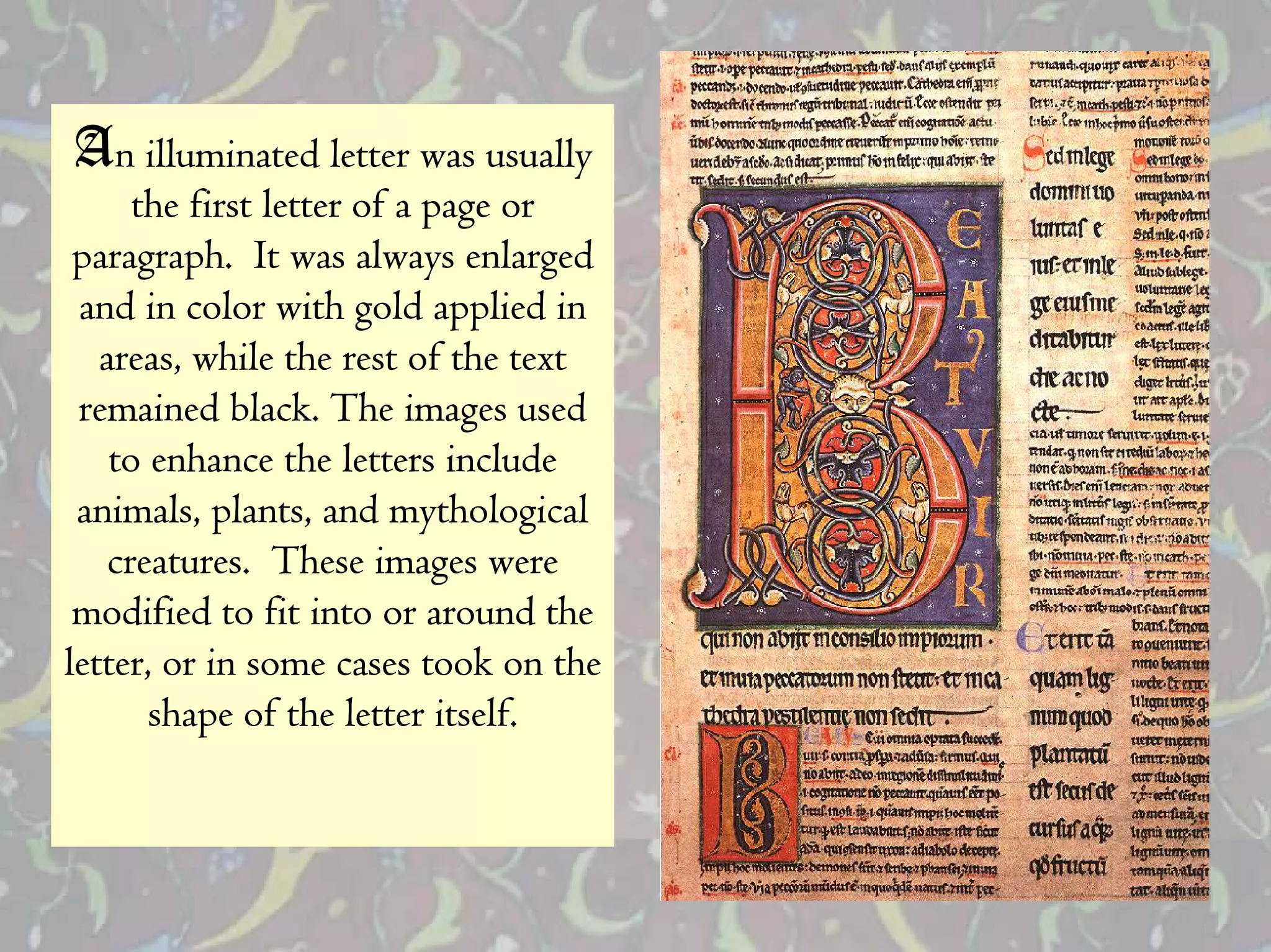 ,+$*2207*+1."%$2".."#$'16$060122/$
.!"$=*#6.$2".."#$&=$1$31)"$&#$
31#1)#13!F$$:.$'16$12'1/6$"+21#)"%$
1+%$*+$9&2&#$'*.!$)&2%$1332*"%$*+$
1#"16E$'!*2"$.!"$#"6.$&=$.!"$."H.$
#"71*+"%$(219;F$D!"$*71)"6$06"%$
.&$"+!1+9"$.!"$2".."#6$*+920%"$
1+*7126E$321+.6E$1+%$7/.!&2&)*912$
9#"1.0#"6F$$D!"6"$*71)"6$'"#"$
7&%*=*"%$.&$=*.$*+.&$&#$1#&0+%$.!"$
2".."#E$&#$*+$6&7"$916"6$.&&;$&+$.!"$
6!13"$&=$.!"$2".."#$*.6"2=F
 