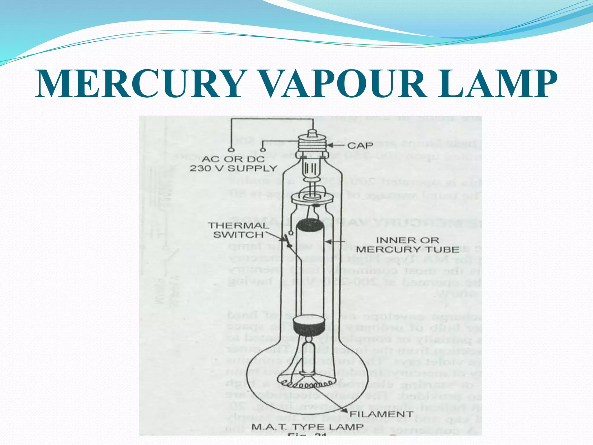 MERCURY VAPOUR LAMP
 
