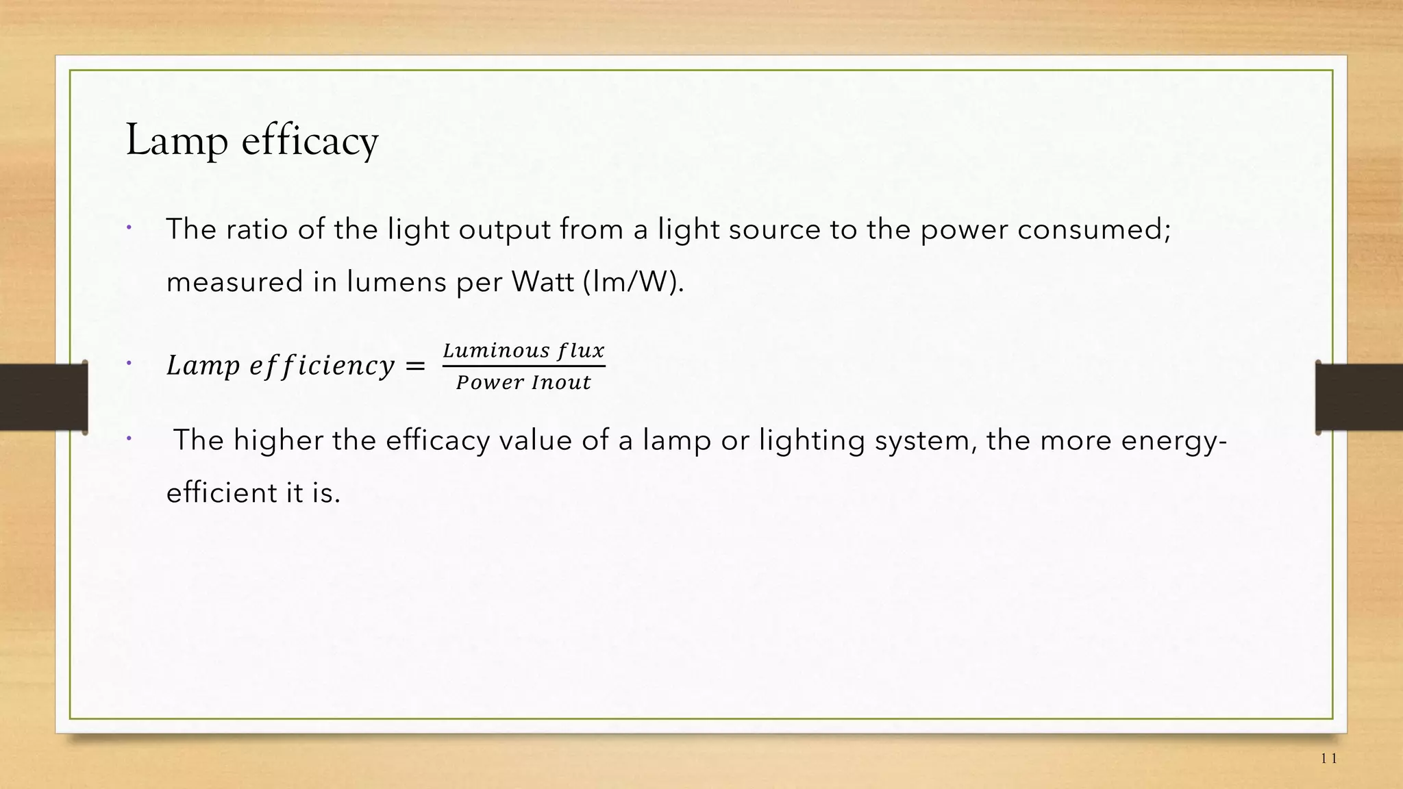 Lamp efficacy



 