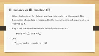 Illuminance or Illumination (E)



 