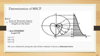 Determination of MSCP
= Area CSTGDBHC
Length CD
CD=YY’
DB=OK
GH=OF
The curve obtained by joining the ends of these ordinates is known as Rousseau Curve.
43
 