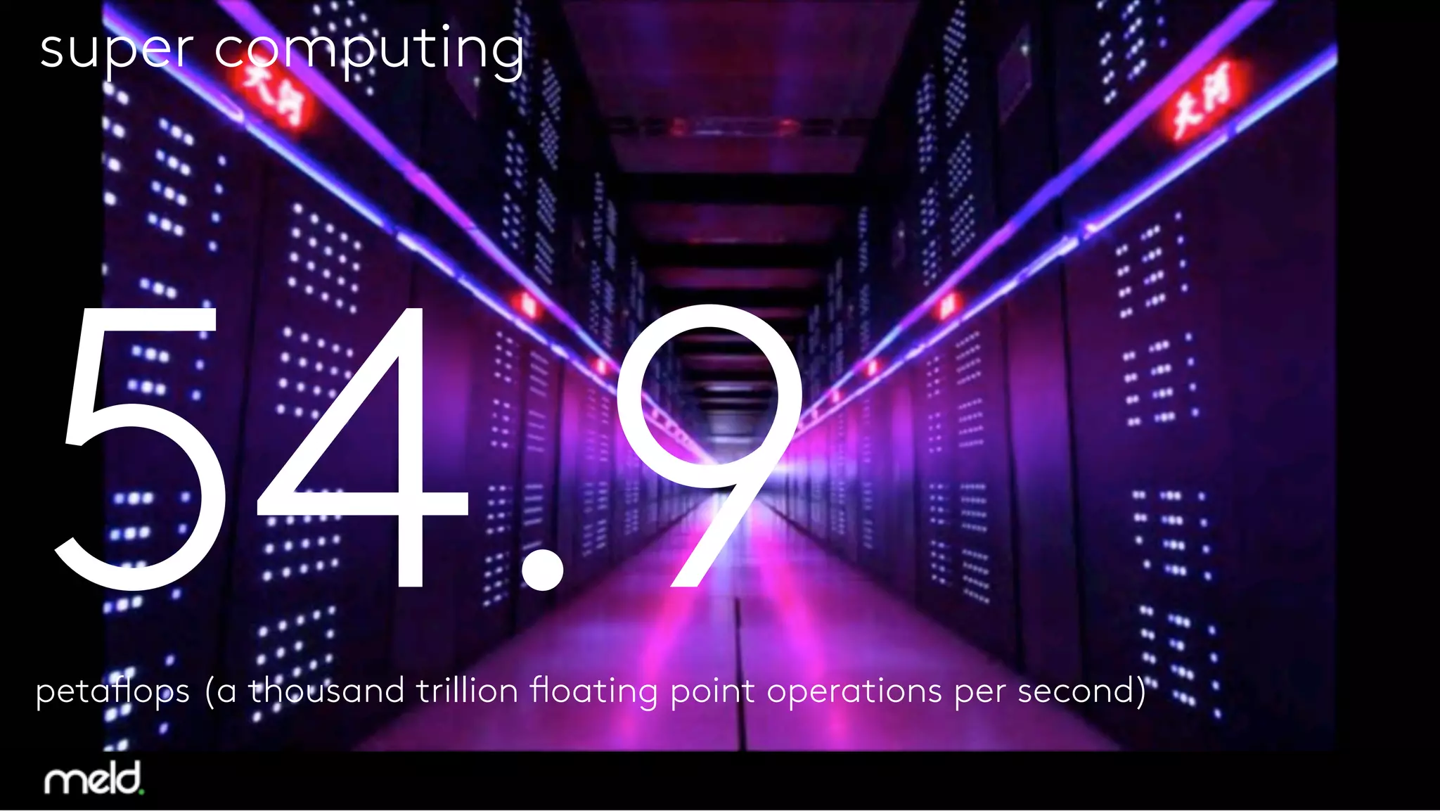 super computing
54.9
petaflops (a thousand trillion floating point operations per second) 
 