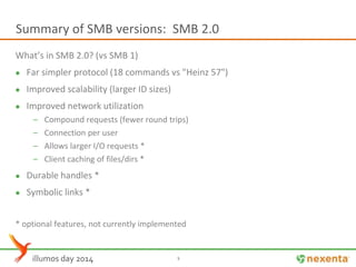 Smb2 Ui illumos day 2014 SMB2 | PPTX