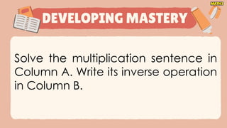 Understanding Multiplication and Division as Inverse Operations for ...