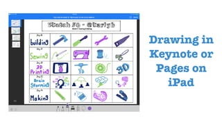 Drawing in
Keynote or
Pages on
iPad
 