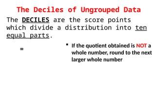 a powerpoint presentation on illustrating measure of position | PPTX