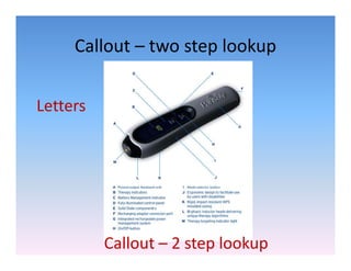 Callout  two step lookup
     Callout – two step lookup


Letters




          Callout – 2 step lookup
 