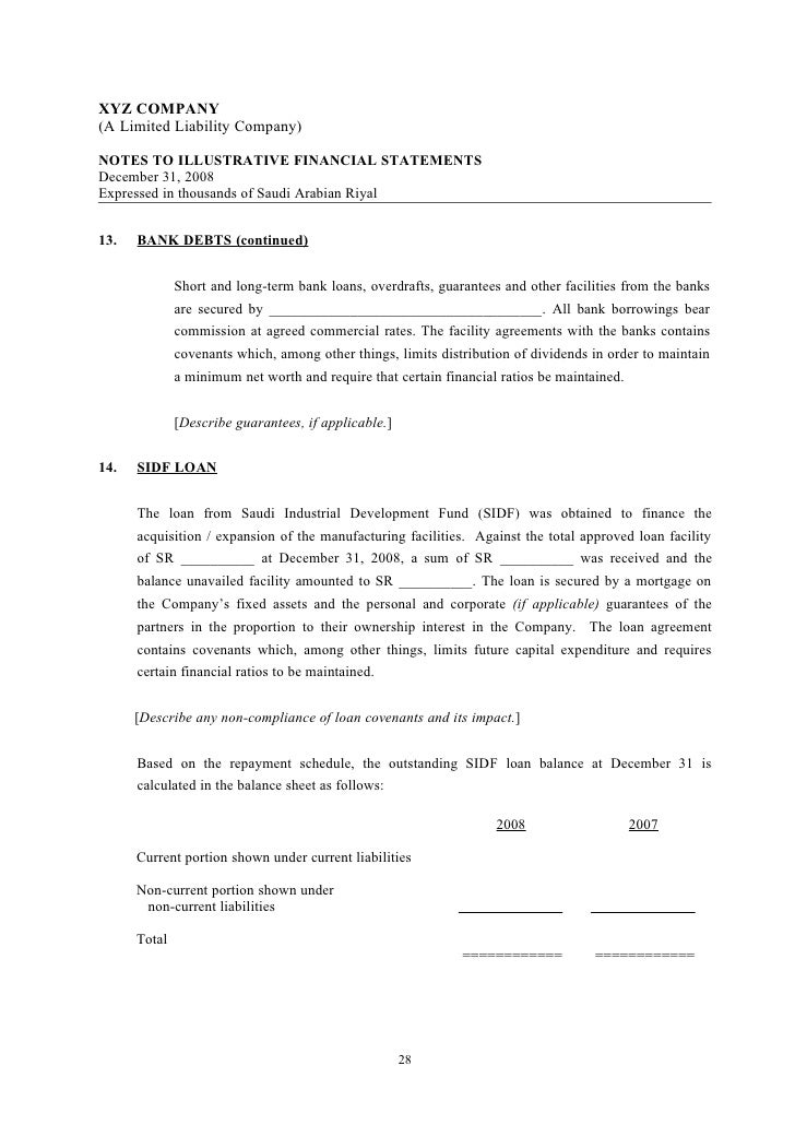 illustrative socpa financial statements template limited limited liability company agreement template