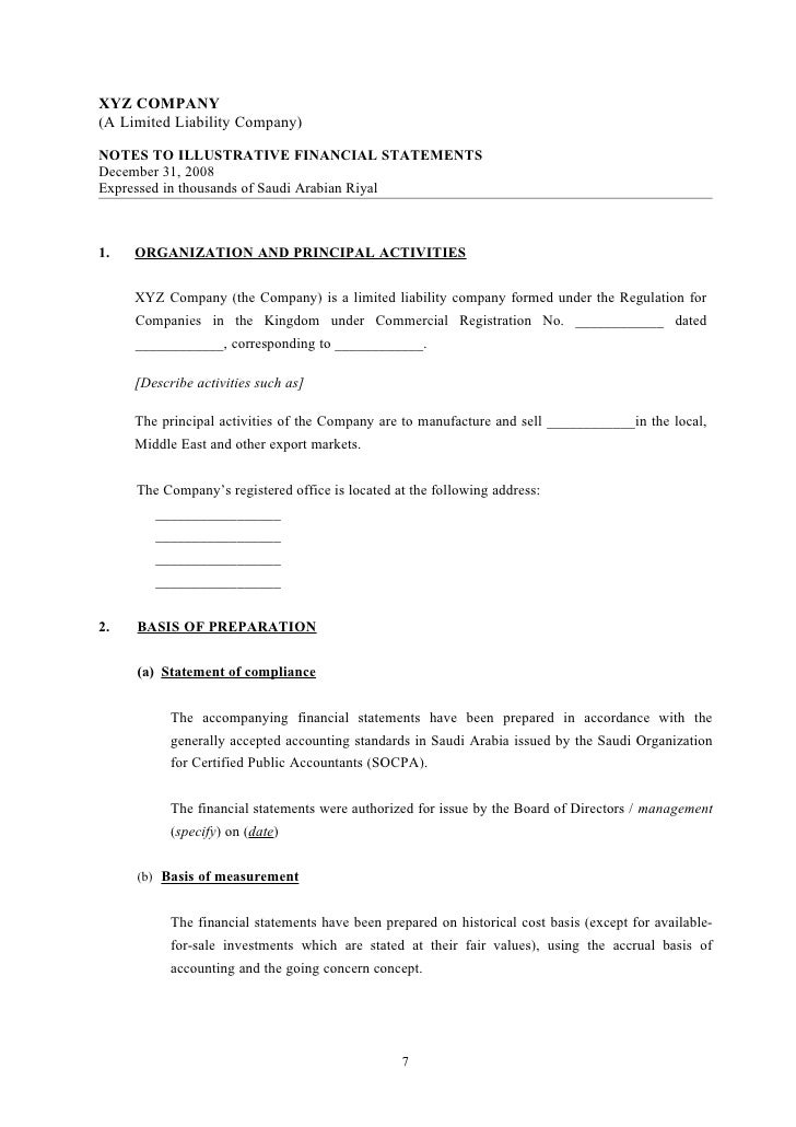 illustrative socpa financial statements template limited liability