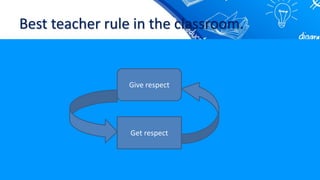 Best teacher rule in the classroom.
Give respect
Get respect
 