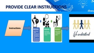 PROVIDE CLEAR INSTRUCTIONS
Instructions
 