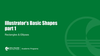 Illustrator’s Basic Shapes
part 1
Rectangles & Ellipses
 
