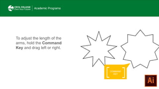 COMMANF
KEY
To adjust the length of the
arms, hold the Command
Key and drag left or right.
 