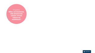 Ongelma:
Miten varmistamme,
  että tärkeimmän
   yleisön toiveet
     toteutuvat
    sisällöissä?
 